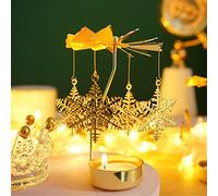 Spinning Candle Holder, Rotating Carousel Tealight Candle Holder, Unique Birthday Gift For Women, Mom, Sister, Christmas, Valentine'S Day, Party Decor, Gift (Snowflake)