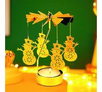 Spinning Candle Holder, Rotating Carousel Tealight Candle Holder, Unique Birthday Gift For Women, Mom, Sister, Christmas, Valentine'S Day, Party Decor, Gift (Snowman)