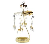 Ŝpinning Candle Holder - Rotating Metal Carousel Decor | Tea Light Centerpiece Display | Flying Witch Angel Candles Mobile Christmas Ornament, Meditation Relaxation Tray Home Table