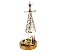 Spinning Candle Holder Snowflake Projection Shade, Gold Metal