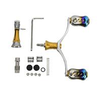 Spinning Double Reel Handle Premium Aluminum Alloy Fishing Reel Balancer Kit with Comfort Grip DIY Upgrade Accessory for Saltwater Freshwater Anglers Complete Replacement Set (Yellow)