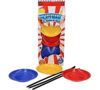 Spinning Plates with Sticks Classic Circus Trick, Great Juggling Toy Game for Kids and Adults, Set of 3