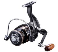 Spinning Reel Max Drag Power Fishing Reel with Wood Handle Ultra Smooth Powerful Freshwater Fishing Reels 5.2:1 Gear Ratio Long Cast Offshore Trolling Reel 13 Bearings for Bass Pike Fishing (BK4000)