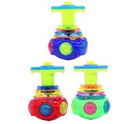 Spinning Tops ideal for Kids 3 Pcs Light Up Spinner Toy with Music Fun Hand Spun Gyroscope Toys ideal for Party Favors