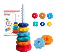 Spinning Toy - Premium Stacking Toy for Kids - One Year Old Stacking Toys - Strong ABS Plastic - Rainbow Spinning Wheel - Fun and Engaging Brain Development Toys for Kids