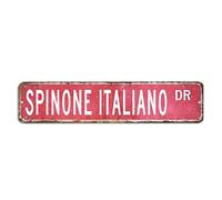 Spinone Italiano Street Sign Dog Lover Metal Sign 4x18in Personalized Weatherproof Metal Tin Sign Inspired Plaque Tin Sign for Garage Bar Cinema Garden Road