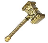 Spinosaurus 20“ Viking Hammer for Halloween Battle Hammer Plastic Gold Hammer Pretend Weapons Props Viking Accessories