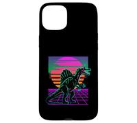 Spinosaurus Dinosaur Synthwave Retro Sunset Silhouette Case for iPhone 15 Plus