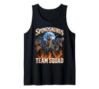 Spinosaurus Team Squad Dinosaur Pizza Moon Bootleg Tank Top