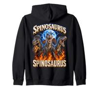Spinosaurus Team Squad Dinosaur Pizza Moon Bootleg Zip Hoodie