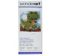 Spinrite Acrylic Blend Wonderart Latch Hook Kit 12-inch x 12-inch, Dinosaur