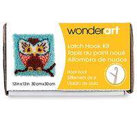 Spinrite Acrylic Blend Wonderart Latch Hook Kit 12-inch x 12-inch, Hoot