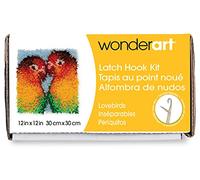 Spinrite Acrylic Blend Wonderart Latch Hook Kit 12-inch x 12-inch, Lovebirds