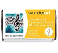 Spinrite Acrylic Blend Wonderart Latch Hook Kit 12-inch x 12-inch, Treble Clef