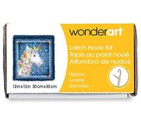 Spinrite Acrylic Blend Wonderart Latch Hook Kit 12-inch x 12-inch, Unicorn