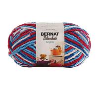 Spinrite Bernat Blanket Brights Big Ball Yarn-Red, White & Boom Variegated,300g