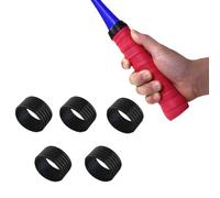 spintenis Tennis Racket Grip Band Rubber Ring Racket Grip Bands-Silicone Band Soft Non-Slip Racket Handle Rubber Ring 5PCS Black