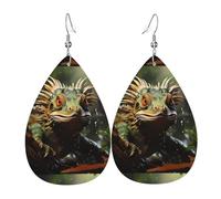 Spiny lizards Leather Earring Pairs Teardrop Faux Leather Earrings Set for Women Lightweight Leather Dangle Drop Earrings.