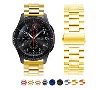 SPINYE Band Compatible for Galaxy Watch 46mm, 22mm Solid Stainless Steel Metal Replacement Strap for Samsung Gear S3 Frontier/Classic/Moto 360 2nd Gen 46mm Women Men, if Applicable (Gold)