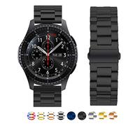 SPINYE Band Compatible for Galaxy Watch 46mm, 22mm Solid Stainless Steel Metal Replacement Strap for Samsung Gear S3 Frontier/Classic/Moto 360 2nd Gen 46mm Women Men, if Applicable (Black)