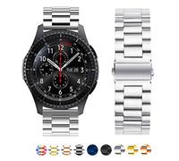 SPINYE Band Compatible for Galaxy Watch 46mm, 22mm Solid Stainless Steel Metal Replacement Strap for Samsung Gear S3 Frontier/Classic/Moto 360 2nd Gen 46mm Women Men, if Applicable (Silver)