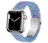 SPINYE Band Compatible with iWatch 38mm 40mm 41mm 42mm, Colorful Resin Replacement Bracelet Strap for Apple Watch Series 10/9 / 8 / Ultra / 7 / SE / 6/5 / 4/3 Women Men (Blue Phantom)