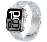 SPINYE Band Compatible with iWatch 38mm 40mm 41mm 42mm, Colorful Resin Replacement Bracelet Strap for Apple Watch Series 10/9 / 8 / Ultra / 7 / SE / 6/5 / 4/3 Women Men (Icesnow white)