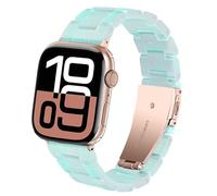 SPINYE Band Compatible with iWatch 38mm 40mm 41mm 42mm, Colorful Resin Replacement Bracelet Strap for Apple Watch Series 10/9 / 8 / Ultra / 7 / SE / 6/5 / 4/3 Women Men (Mermaid green)