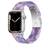 SPINYE Band Compatible with iWatch 38mm 40mm 41mm 42mm, Colorful Resin Replacement Bracelet Strap for Apple Watch Series 10/9 / 8 / Ultra / 7 / SE / 6/5 / 4/3 Women Men (Purple pink)