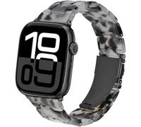 SPINYE Band Compatible with iWatch 38mm 40mm 41mm 42mm, Colorful Resin Replacement Bracelet Strap for Apple Watch Series 10/9 / 8 / Ultra / 7 / SE / 6/5 / 4/3 Women Men (Ink black flower)
