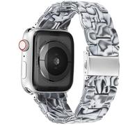 SPINYE Band Compatible with iWatch 38mm 40mm 41mm 42mm, Colorful Resin Replacement Bracelet Strap for Apple Watch Series 10/9 / 8 / Ultra / 7 / SE / 6/5 / 4/3 Women Men (Zebra white)