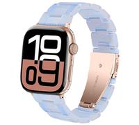 SPINYE Band Compatible with iWatch 38mm 40mm 41mm 42mm, Colorful Resin Replacement Bracelet Strap for Apple Watch Series 10/9 / 8 / Ultra / 7 / SE / 6/5 / 4/3 Women Men (Mermaid blue)