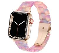 SPINYE Band Compatible with iWatch 42mm 44mm 45mm 46mm 49mm, Colorful Resin Replacement Bracelet Strap for Apple Watch Series 10/9 / 8 / Ultra / 7 / SE / 6/5 / 4/3 Women Men (Dream pink)