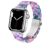 SPINYE Band Compatible with iWatch 42mm 44mm 45mm 46mm 49mm, Colorful Resin Replacement Bracelet Strap for Apple Watch Series 10/9 / 8 / Ultra / 7 / SE / 6/5 / 4/3 Women Men (Fluorescent violet)