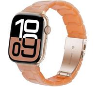 SPINYE Band Compatible with iWatch 42mm 44mm 45mm 46mm 49mm, Colorful Resin Replacement Bracelet Strap for Apple Watch Series 10/9 / 8 / Ultra / 7 / SE / 6/5 / 4/3 Women Men (Colorful orange)