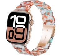 SPINYE Band Compatible with iWatch 42mm 44mm 45mm 46mm 49mm, Colorful Resin Replacement Bracelet Strap for Apple Watch Series 10/9 / 8 / Ultra / 7 / SE / 6/5 / 4/3 Women Men (Ice orange)