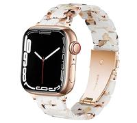 SPINYE Band Compatible with iWatch 42mm 44mm 45mm 49mm, Colorful Resin Replacement Bracelet Strap for Apple Watch Series 9/8 / Ultra / 7 / SE / 6/5 / 4/3 Women Men (Nougat)