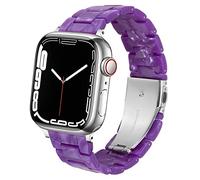 SPINYE Compatible with iWatch 42mm 44mm 45mm, Colorful Resin Replacement Strap for Apple Watch Series 7/SE/6/5/4/3 Women Men (42/44/45mm, Pearl Purple)