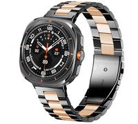SPINYE Watch Bands Compatible with Samsung Galaxy Watch Ultra 47mm 2025/2024, No Gap Solid Stainless Steel Metal Band Reolacement Strap for Galaxy Watch Ultra 2 / Ultra 47mm Women Men, Black/rosegold