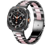 SPINYE Watch Bands Compatible with Samsung Galaxy Watch Ultra 47mm 2025/2024, No Gap Solid Stainless Steel Metal Band Reolacement Strap for Galaxy Watch Ultra 2 / Ultra 47mm Women Men, Black/pink