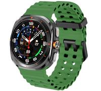SPINYE Watch Bands Compatible with Samsung Galaxy Watch Ultra 47mm, No Gap Soft Breathable Ocean Silicone Sport Reolacement Strap for Galaxy Watch 7 Ultra 47mm (2024) Women Men, Green