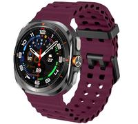 SPINYE Watch Bands Compatible with Samsung Galaxy Watch Ultra 47mm, No Gap Soft Breathable Ocean Silicone Sport Reolacement Strap for Galaxy Watch 7 Ultra 47mm (2024) Women Men, Wine red