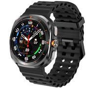 SPINYE Watch Bands Compatible with Samsung Galaxy Watch Ultra 47mm, No Gap Soft Breathable Ocean Silicone Sport Reolacement Strap for Galaxy Watch 7 Ultra 47mm (2024) Women Men, Black