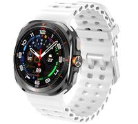 SPINYE Watch Bands Compatible with Samsung Galaxy Watch Ultra 47mm, No Gap Soft Breathable Ocean Silicone Sport Reolacement Strap for Galaxy Watch 7 Ultra 47mm (2024) Women Men, White