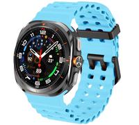 SPINYE Watch Bands Compatible with Samsung Galaxy Watch Ultra 47mm, No Gap Soft Breathable Ocean Silicone Sport Reolacement Strap for Galaxy Watch 7 Ultra 47mm (2024) Women Men, Sky blue