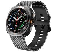 SPINYE Watch Bands Compatible with Samsung Galaxy Watch Ultra 47mm, No Gap Soft Printing Pattern Silicone Strap Wristband for Galaxy Watch 7 Ultra Band 47mm (2024) Women Men, Carbon fibre