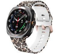 SPINYE Watch Bands Compatible with Samsung Galaxy Watch Ultra 47mm, No Gap Soft Printing Pattern Silicone Strap Wristband for Galaxy Watch 7 Ultra Band 47mm (2024) Women Men, Leopard