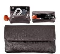 SPIPER 100% Leather Tobacco Bag, Portable Travel Tobacco Case, Multifunctional Fashion Bag, for Tobacco Accessories, Best Gift for Man & Woman (Brown)