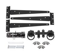 Spira Brass 10" 250mm Plain Ring Gate Ironmongery Kit Black