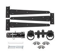 Spira Brass 12" 300mm Plain Ring Gate Ironmongery Kit Black